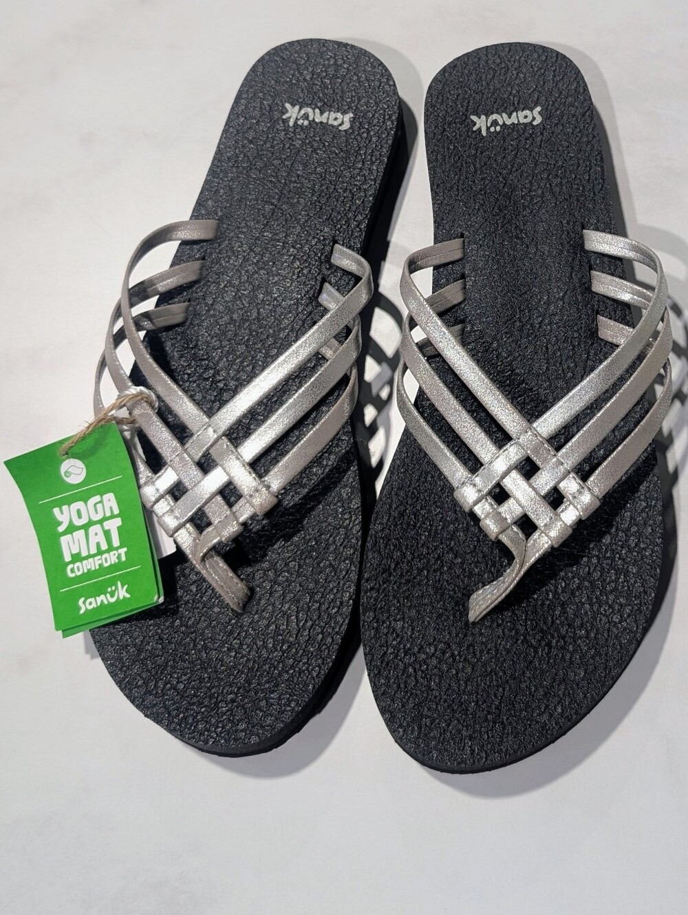 Sanuk Women’s Silver Strappy Yoga Mat Sandals
